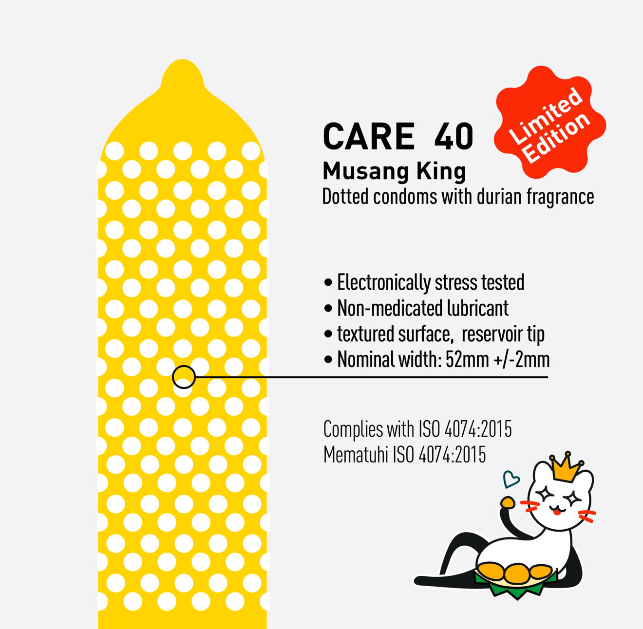 期間限定Musang King貓山王榴槤 凸點套套3入